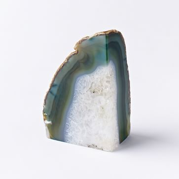 Agate Bookend, Green
