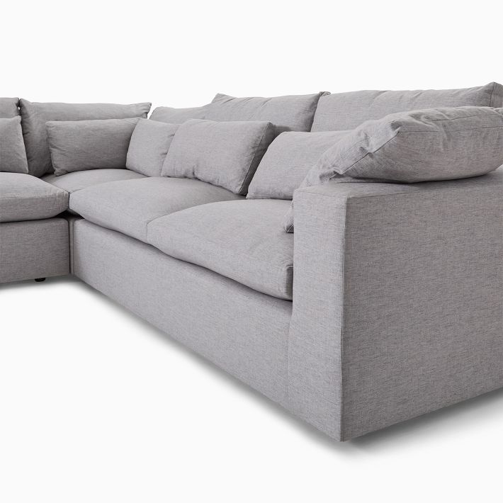 Harmony Modular Skirted Slipcover 3Piece LShaped Sectional (122") West Elm