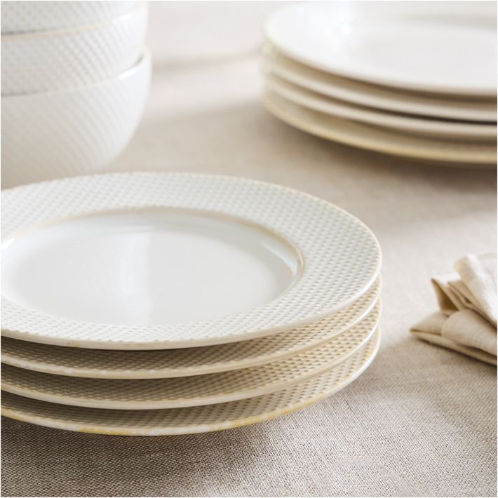 Textured Stoneware Dinner Plate Sets West Elm