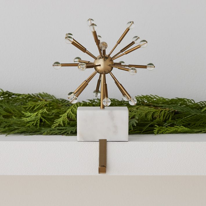 Sputnik Marble & Brass Stocking Holder West Elm