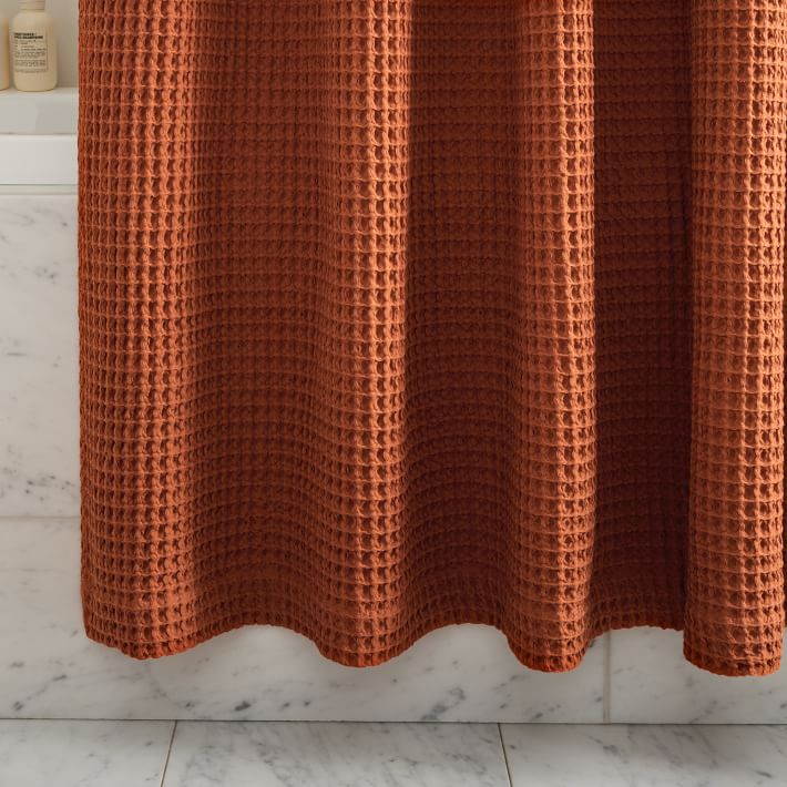 Plush Waffle Shower Curtain West Elm
