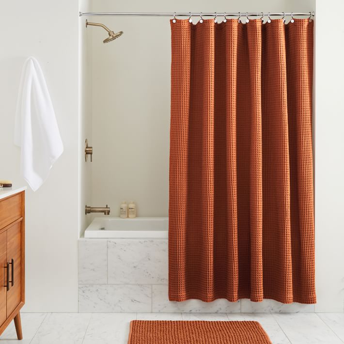 Plush Waffle Shower Curtain West Elm