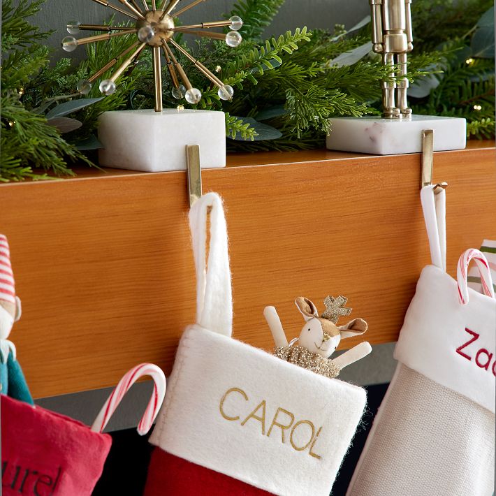 Brass & Marble Nutcracker Stocking Holder West Elm