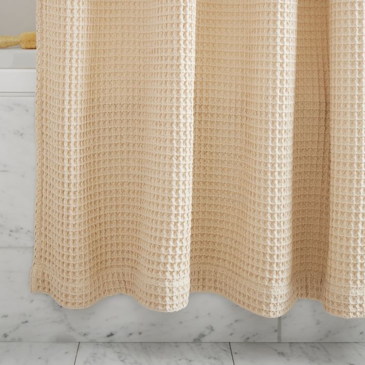 Plush Waffle Shower Curtain West Elm