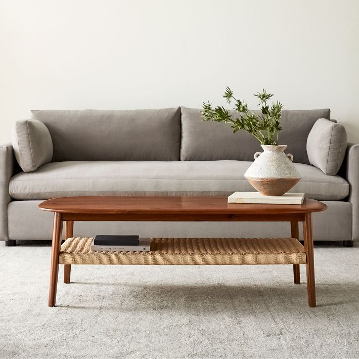 Chadwick Mid-Century Rectangle Coffee Table Modern Living Room Furniture  West Elm
