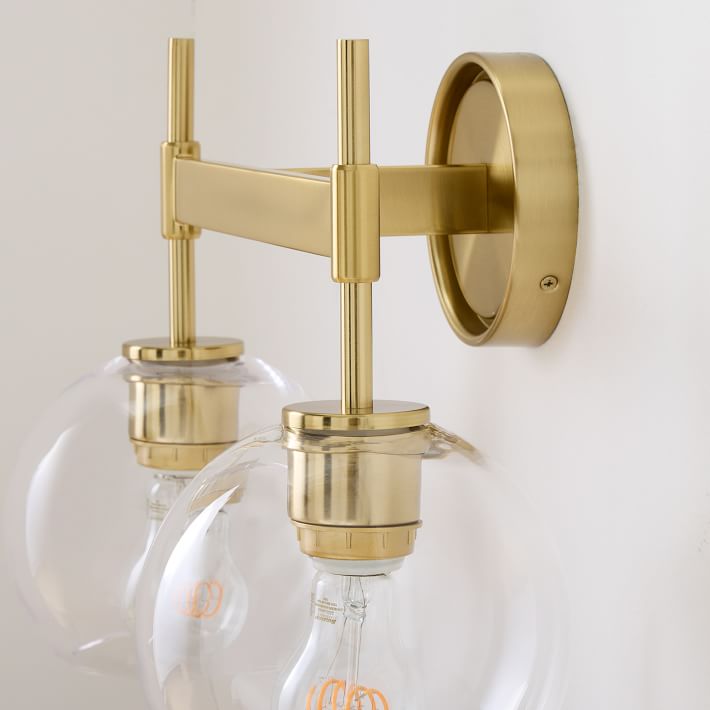 Sculptural Flat Bar 2Light Globe Sconce West Elm