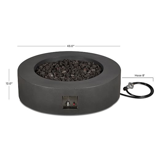 Concrete Low Round Fire Pit Table | West Elm