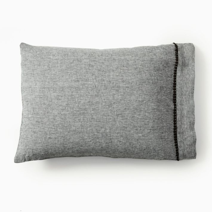 European Flax Linen Pom Pom Sheet Set & Pillowcases West Elm