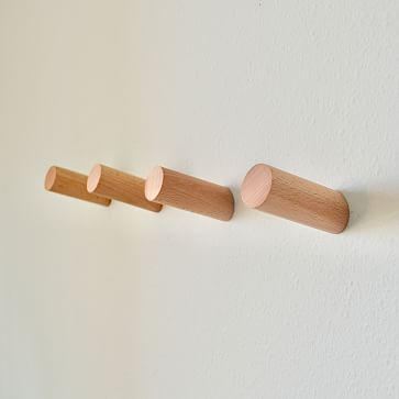 Modern Home by Bellver Wooden Peg Wall Hooks - Set of 4 | West Elm