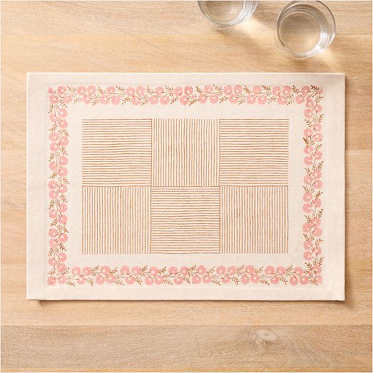 Soil to Studio Shikha BlockPrinted Cotton Placemats (Set of 2) West Elm