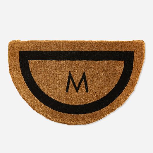 Coco Coir Monogram Semi Circle Doormat West Elm