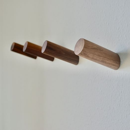 Modern Home by Bellver Wooden Peg Wall Hooks - Set of 4 | West Elm