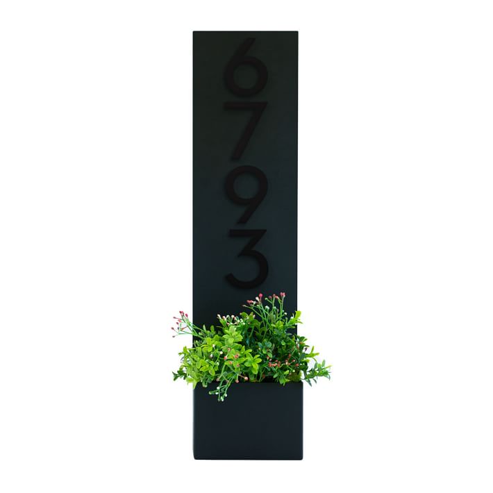 Modern Aspect Customizable Standing Tall Address Planter West Elm