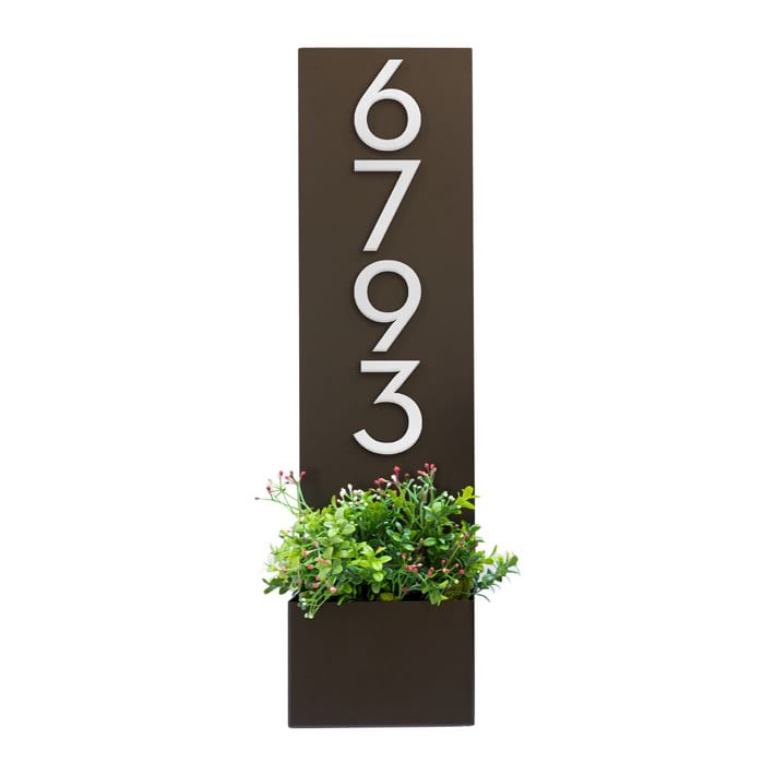 Modern Aspect Customizable Standing Tall Address Planter West Elm