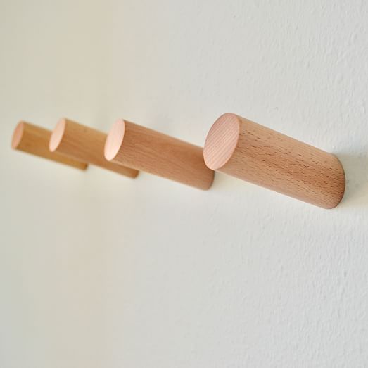 Modern Home by Bellver Wooden Peg Wall Hooks Set of 4 West Elm