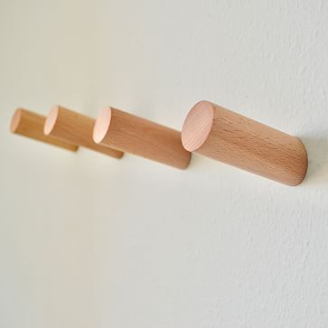 Modern Home by Bellver Wooden Peg Wall Hooks - Set of 4 | West Elm