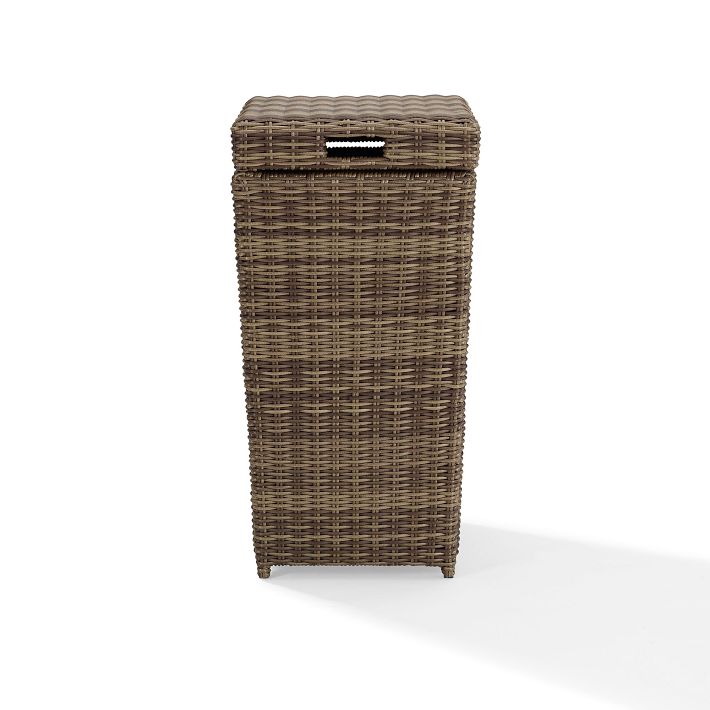 Bradenton Outdoor Wicker Trash Can West Elm