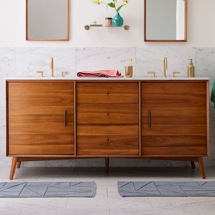 MidCentury Double Bathroom Vanity (72") Acorn Clearance West Elm