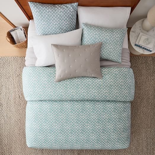 Organic Stamped Dots Duvet Cover & Shams 