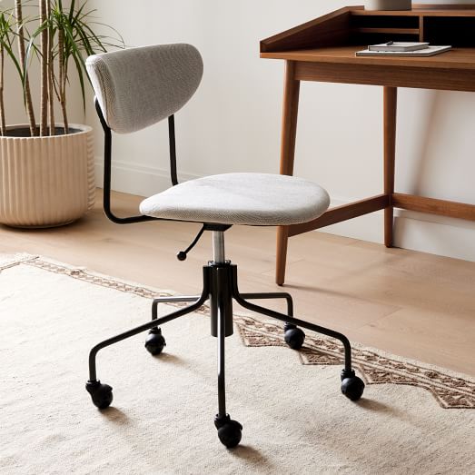 Petal Upholstered Swivel Office Chair West Elm