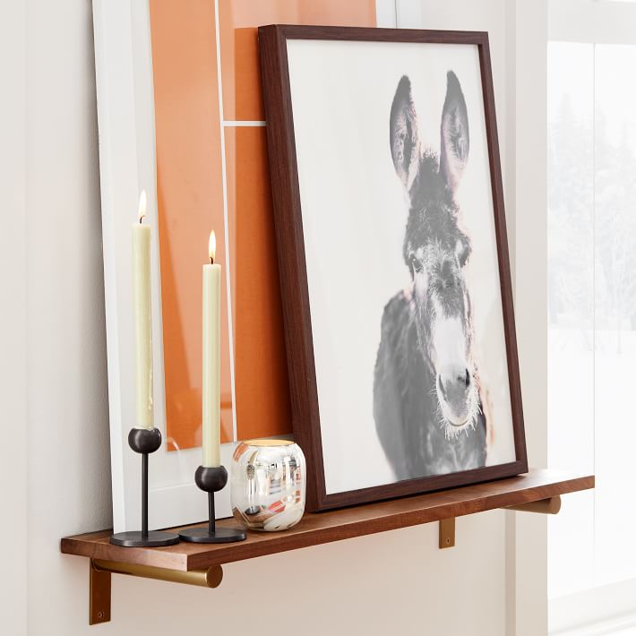 Linear Burnt Wax Wood Wall Shelves with Jordan Brackets West Elm