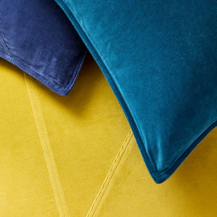 Washed Cotton Velvet Pillow Cover West Elm