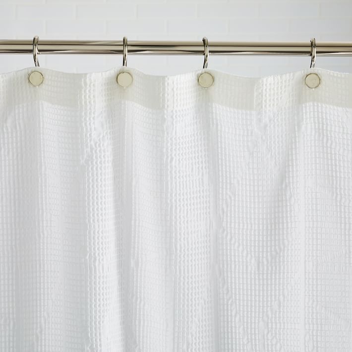 Organic Triangle Waffle Shower Curtain West Elm