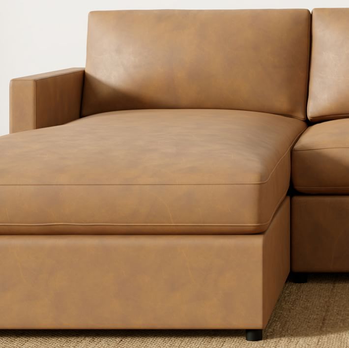 Harris Leather 2Piece Sleeper Sectional w/ Storage Chaise (104