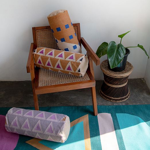 Leah Singh Maya Triangle Bolster Pillow Cover West Elm