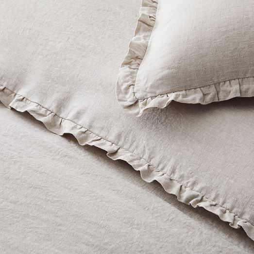 European Flax Linen Ruffle Duvet Cover & Shams West Elm