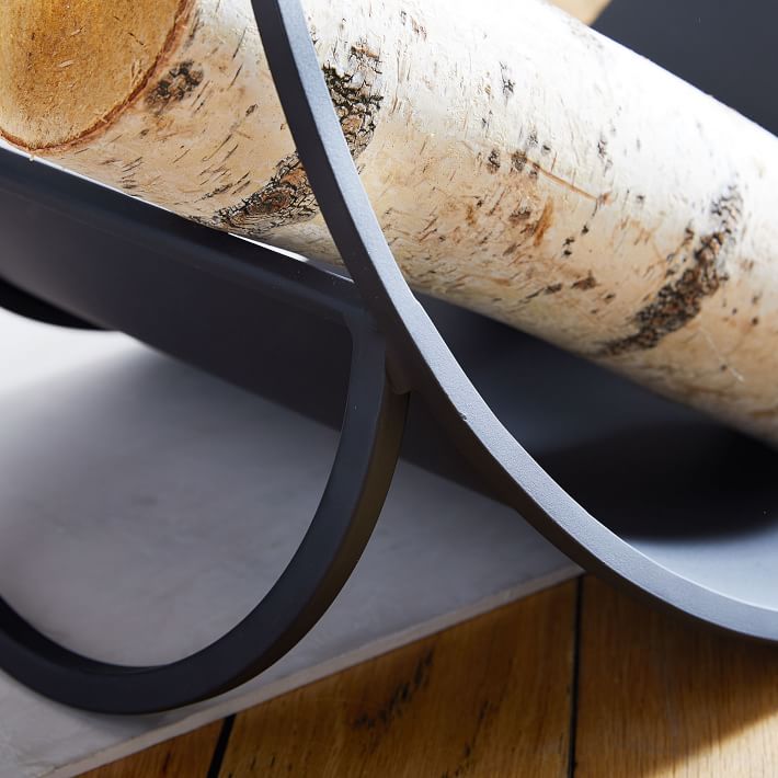 Graphic Metal Fireplace Firewood Holder | West Elm