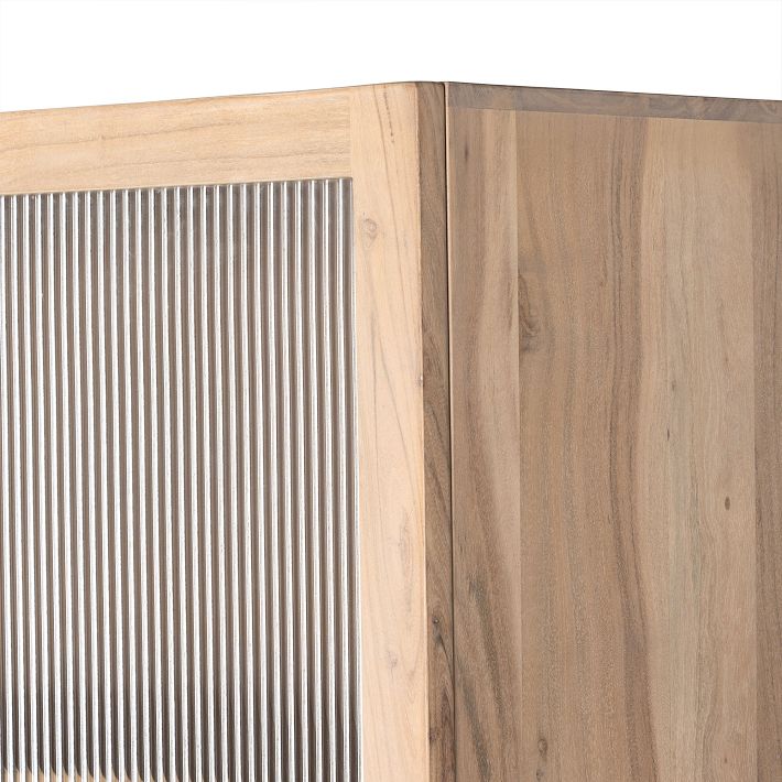 Fluted Glass & Wood Tall (40") West Elm