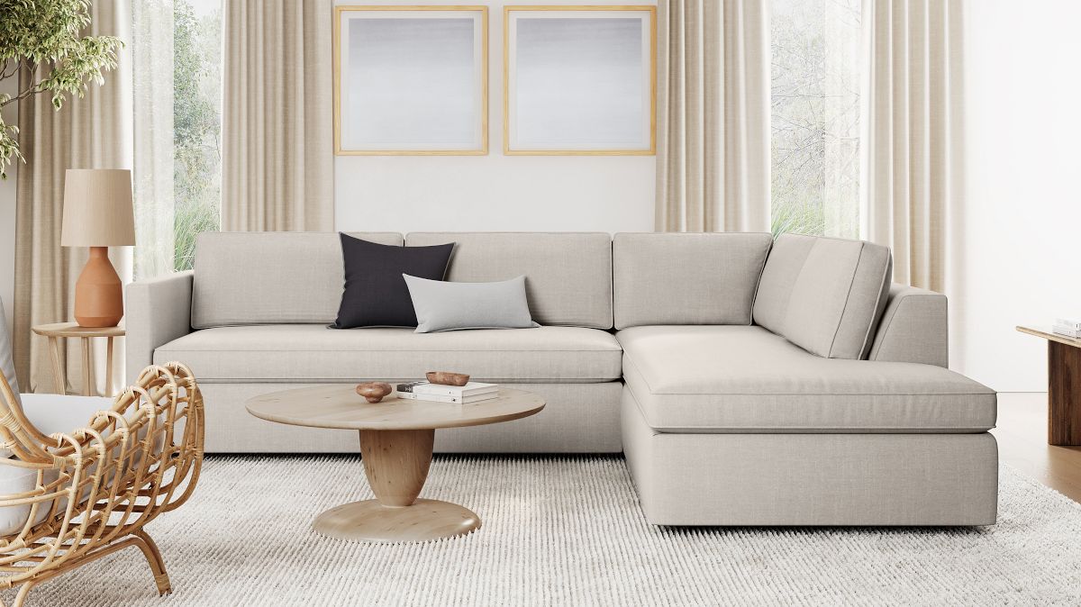 Harris 2-Piece Sleeper Sectional w/ Bumper Chaise (112") | West Elm