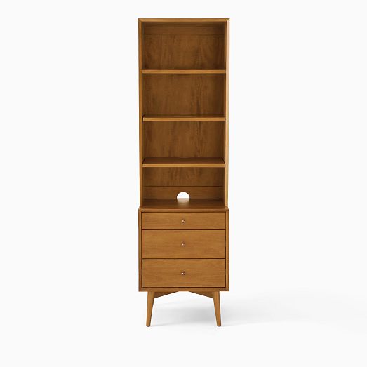 MidCentury Narrow Bookcase w/ Closed Storage (20.5") West Elm