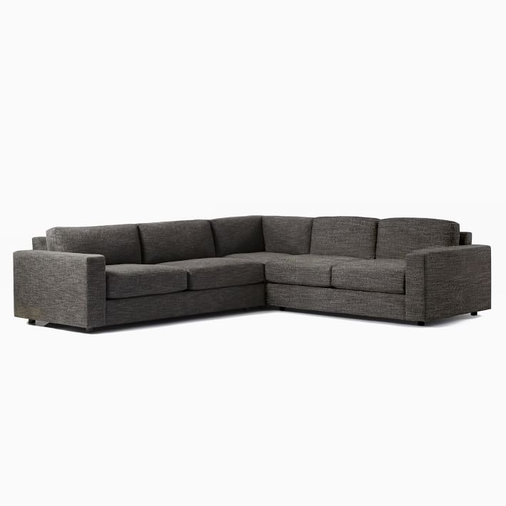 Urban 3 Piece L-Shaped Sectional, Sofa With Chaise