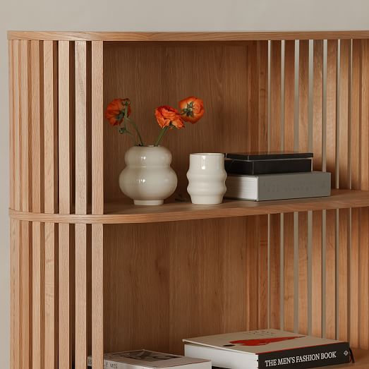 Rounded Wood Slats Shelf West Elm