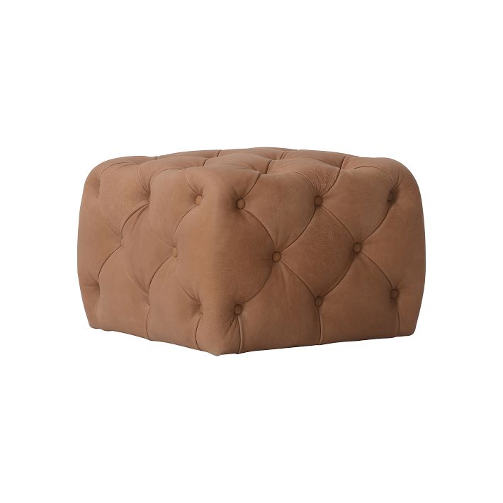 Thatcher Leather Ottoman | West Elm