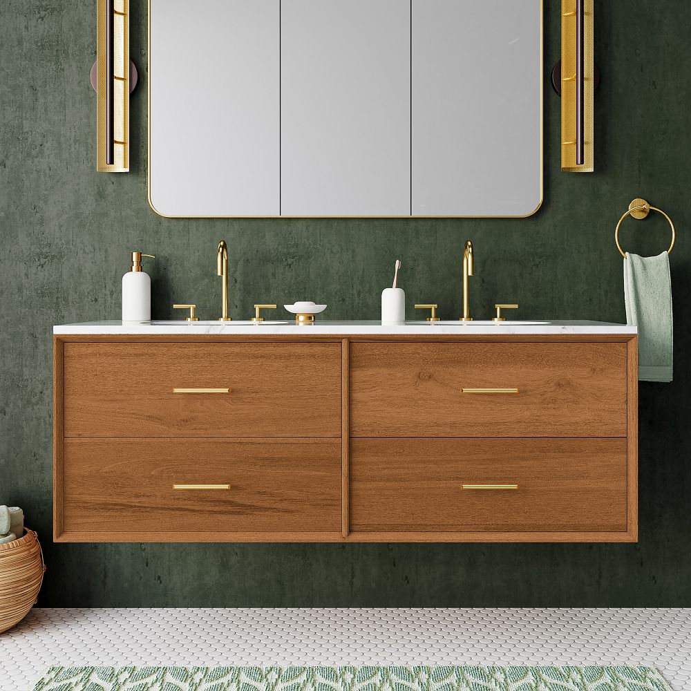 MidCentury Floating Double Bathroom Vanity (63"72") West Elm