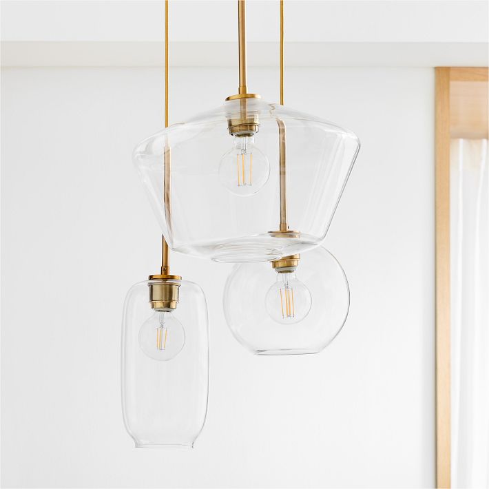 Sculptural 3-Light Multi Chandelier - Clear | West Elm