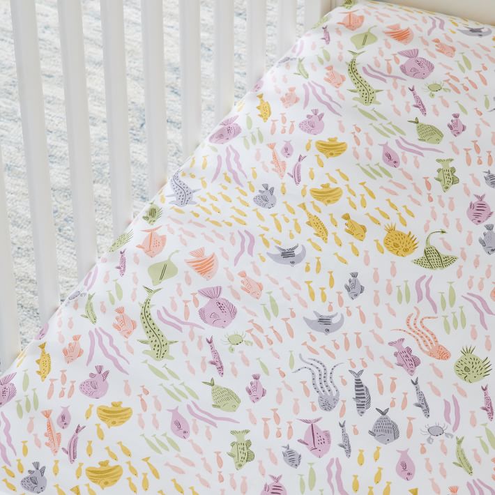 Organic Underwater Crib Fitted Sheet West Elm
