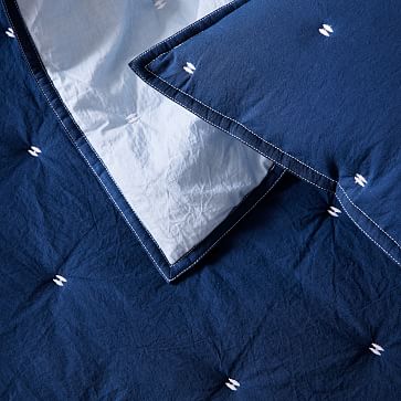 Reversible Washed Cotton Percale Quilt & Shams | West Elm