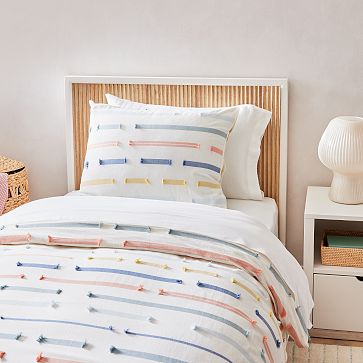 Stripe Clipped Jacquard Duvet Cover Single and Sham Bundle