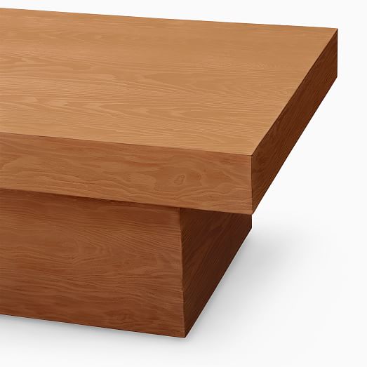 Volume Pedestal Coffee Table (44") Wood West Elm