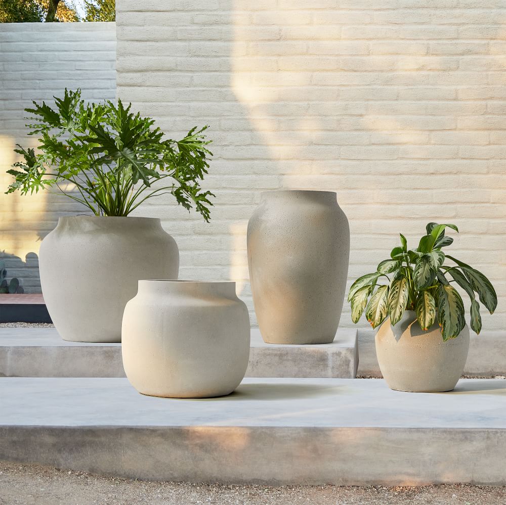 Ronan Ficonstone Indoor/Outdoor Planters | West Elm