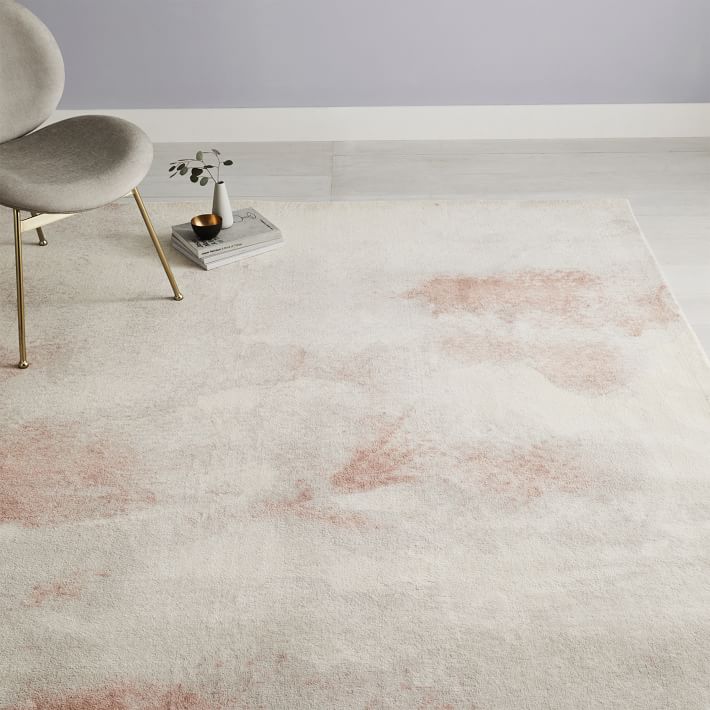 Cloudscape Washable Solid Shag White Rug