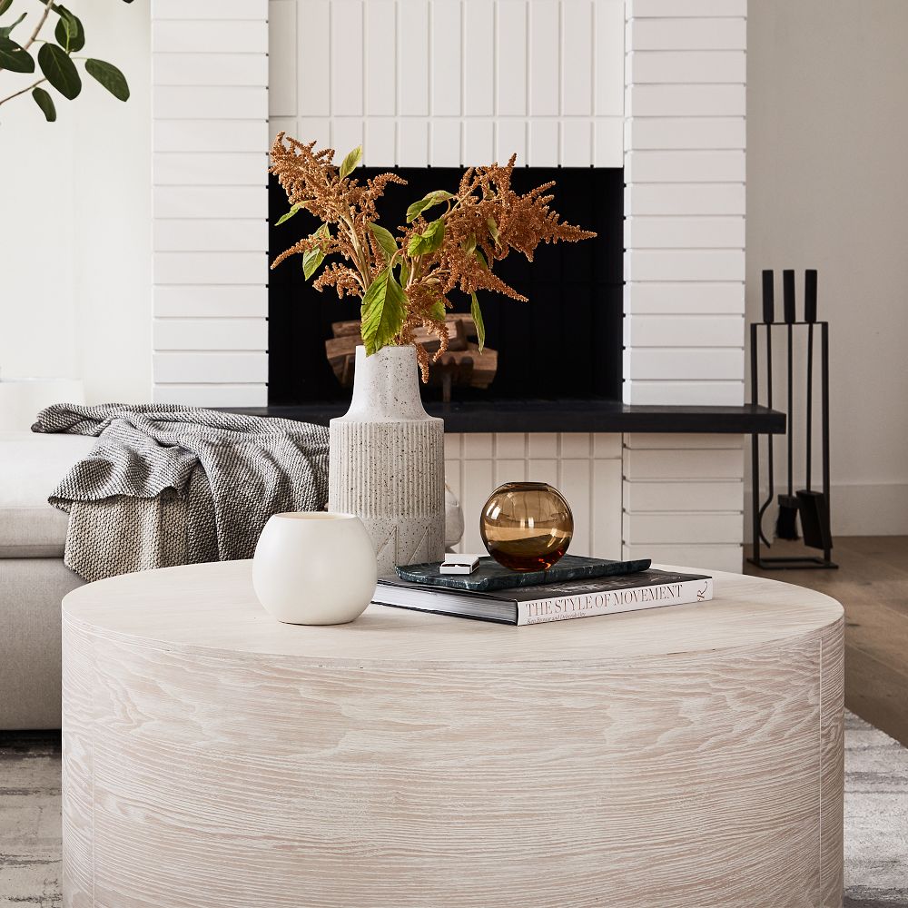 Volume Round Drum Coffee Table (36"–44") - Wood | West Elm