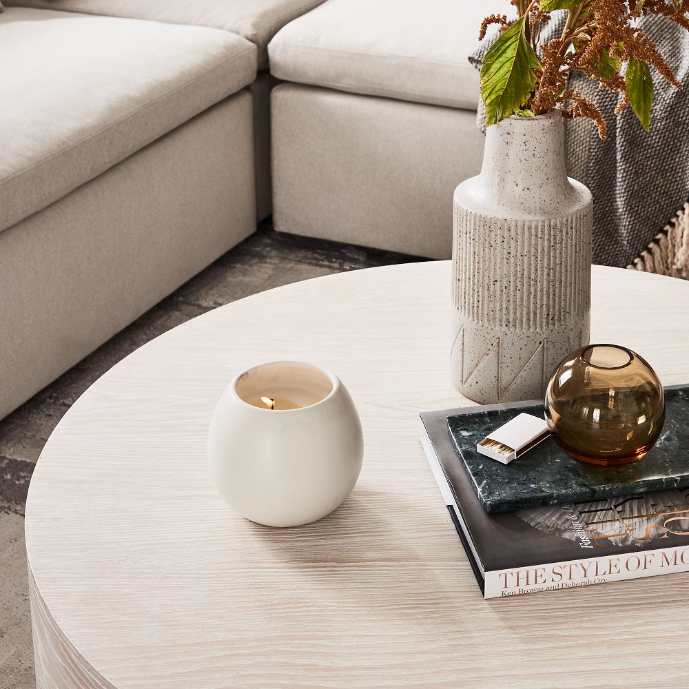 Volume Round Drum Coffee Table (36"–44") - Wood | West Elm