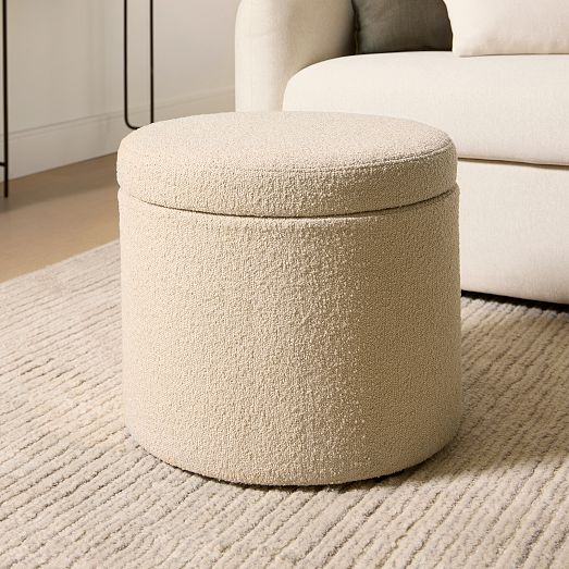 Emmett Round Storage Ottoman | West Elm