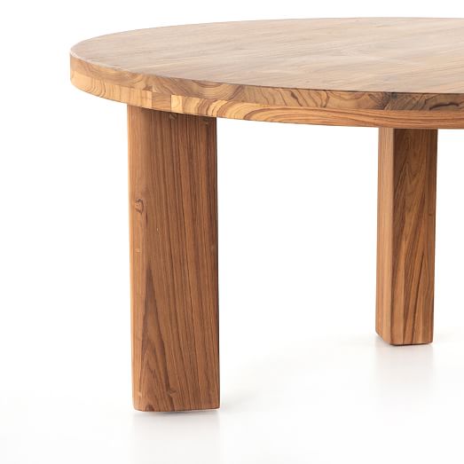 Reclaimed Teak Round Coffee Table Modern Living Room Furniture West Elm