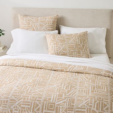 Carved Lines Cotton Duvet Cover & Shams | West Elm